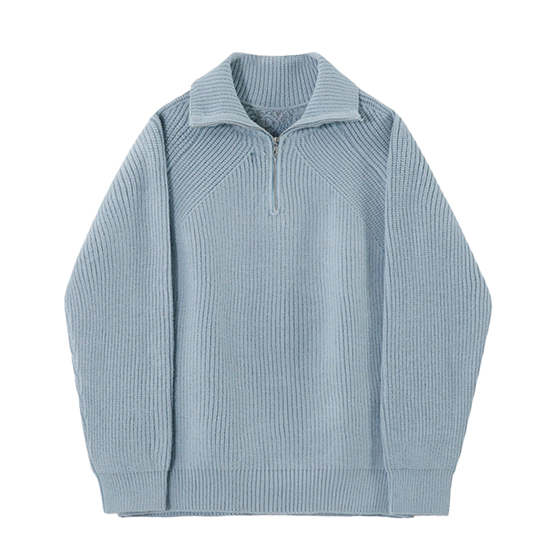 Brieuc | Pull Azure s krátkym zipsom