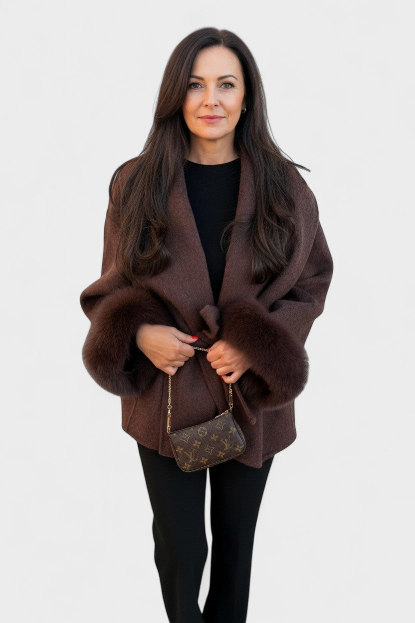 Dagmar™ | Elegantný kabát s ekologickou kožušinou