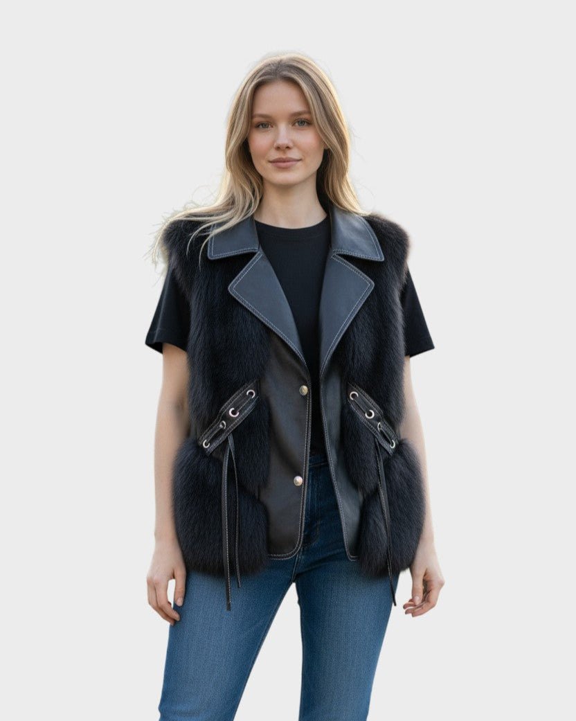 Katrine | Colete de couro elegante