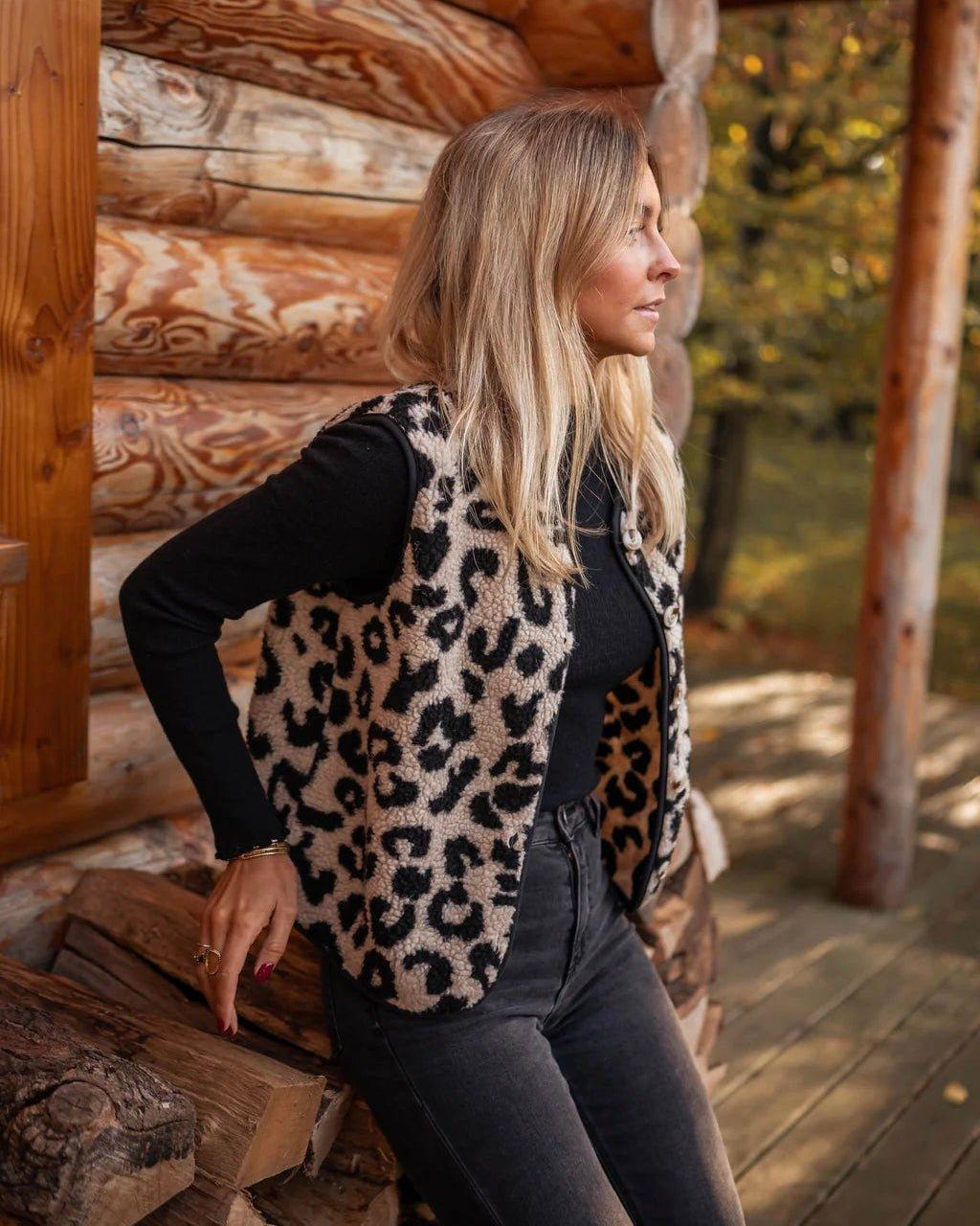 Maja | Colete com padrão de leopardo