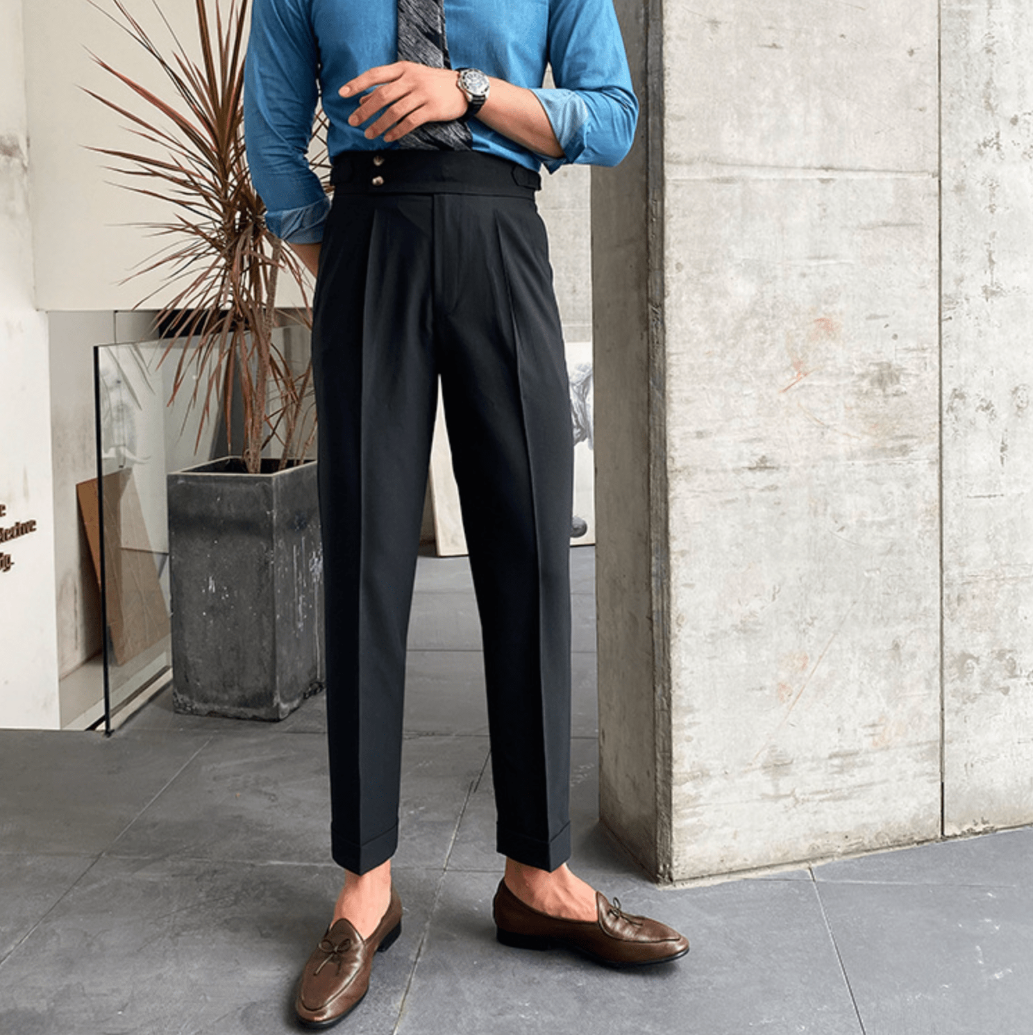 Edward | Elegantné Nohavice s Vysokým Pásom