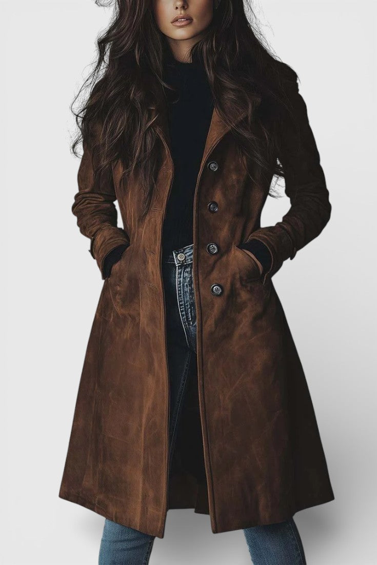 Teresa | semišový trenčkot v štýle vintage