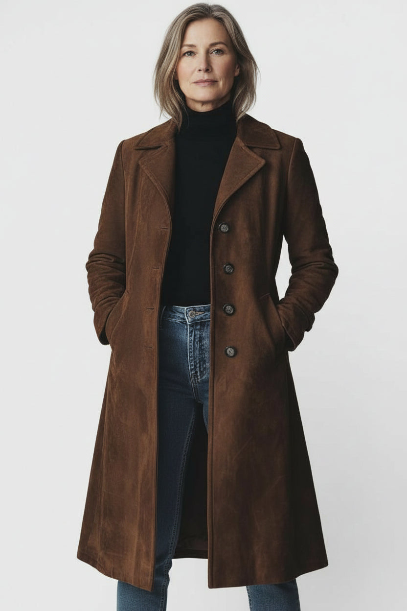 Teresa | semišový trenčkot v štýle vintage