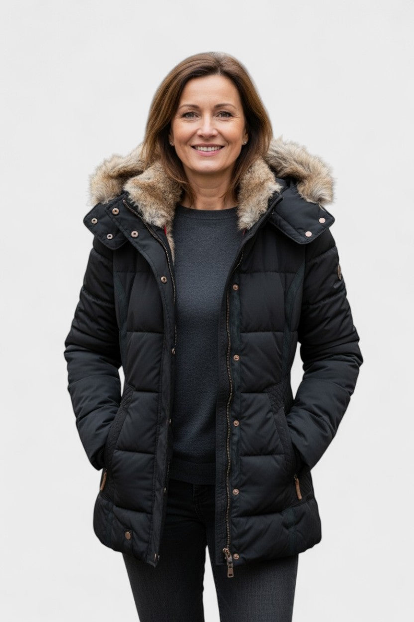 Thilde | Kabát s mäkkou plyšovou podšívkou