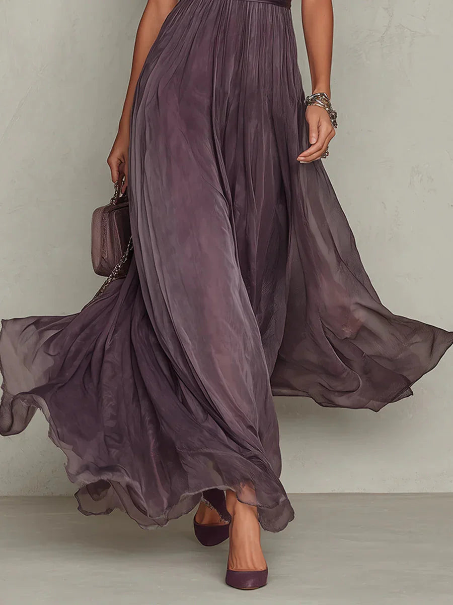 Ashley | Elegante vintage maxi šaty z gázy