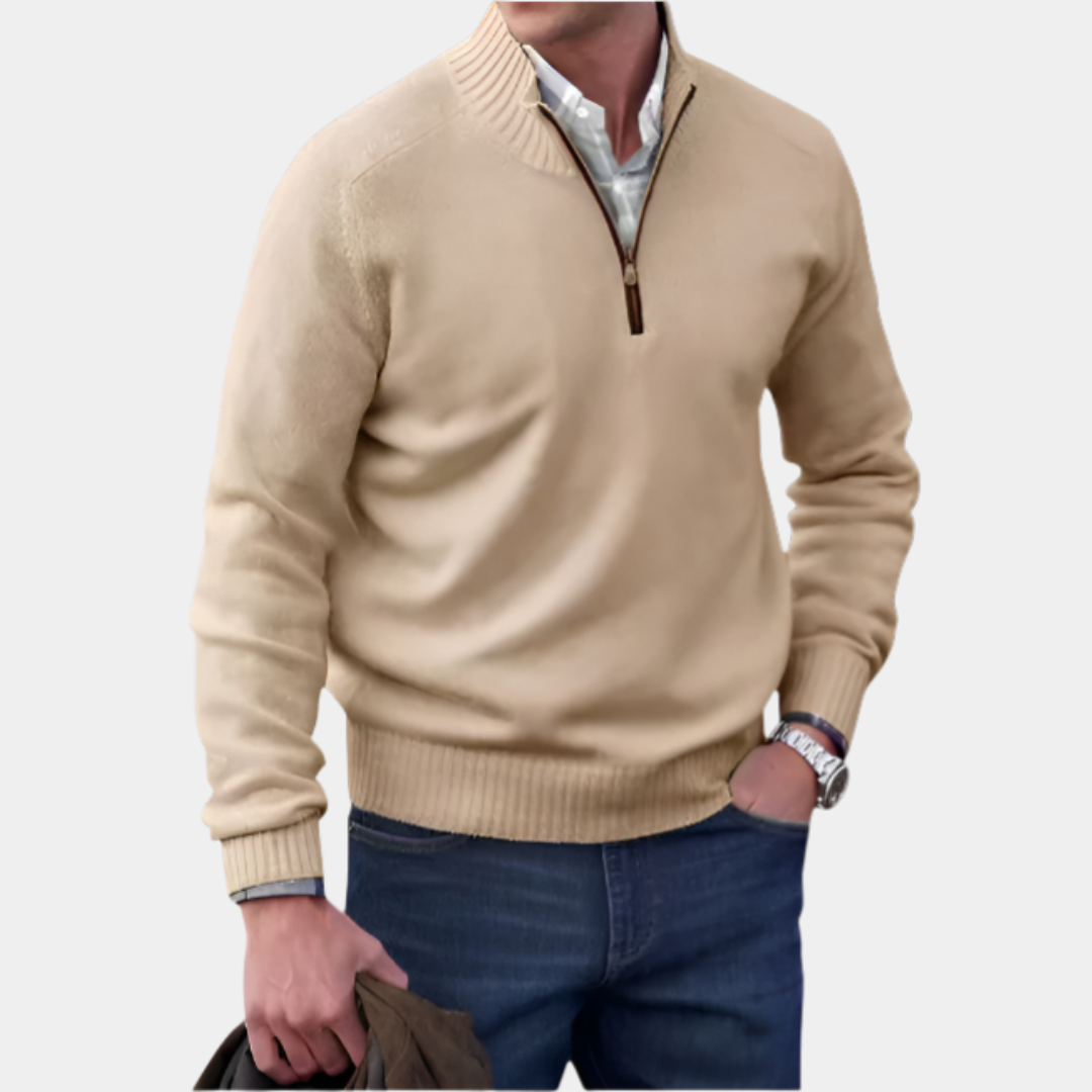 Malik | Elegantný Pulóver s Zipsom
