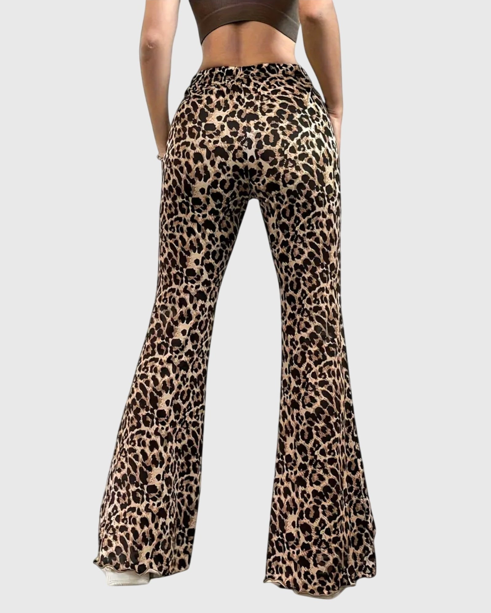 Gitte | Bootcut nohavice s leopardím vzorom