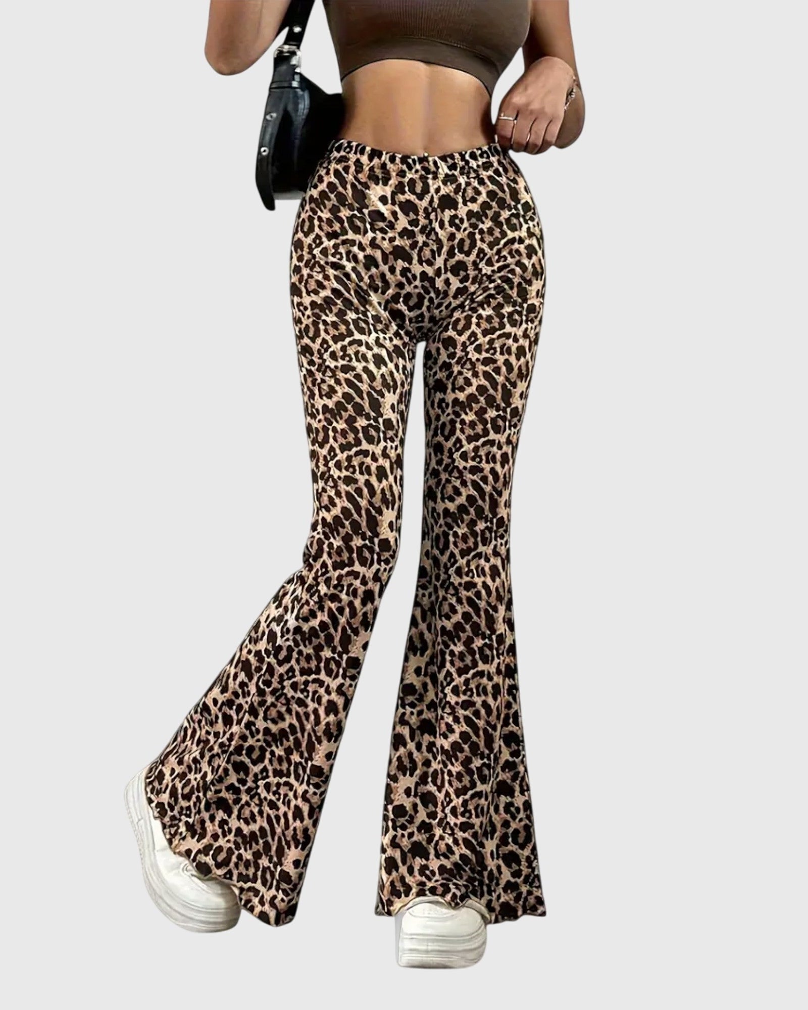 Gitte | Bootcut nohavice s leopardím vzorom