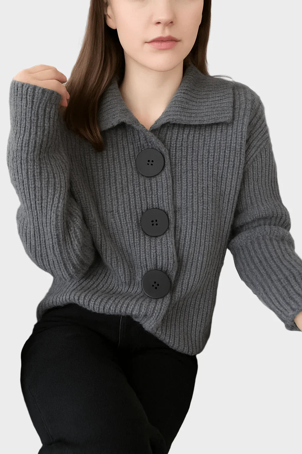 Malene | cardigan uhlovo sivý